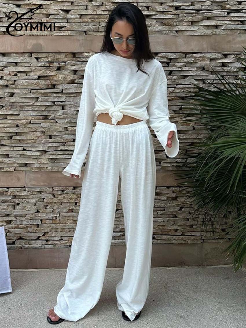 Women'S Formal Wear Blouse - Oymimi Casual White Loose Two Piece