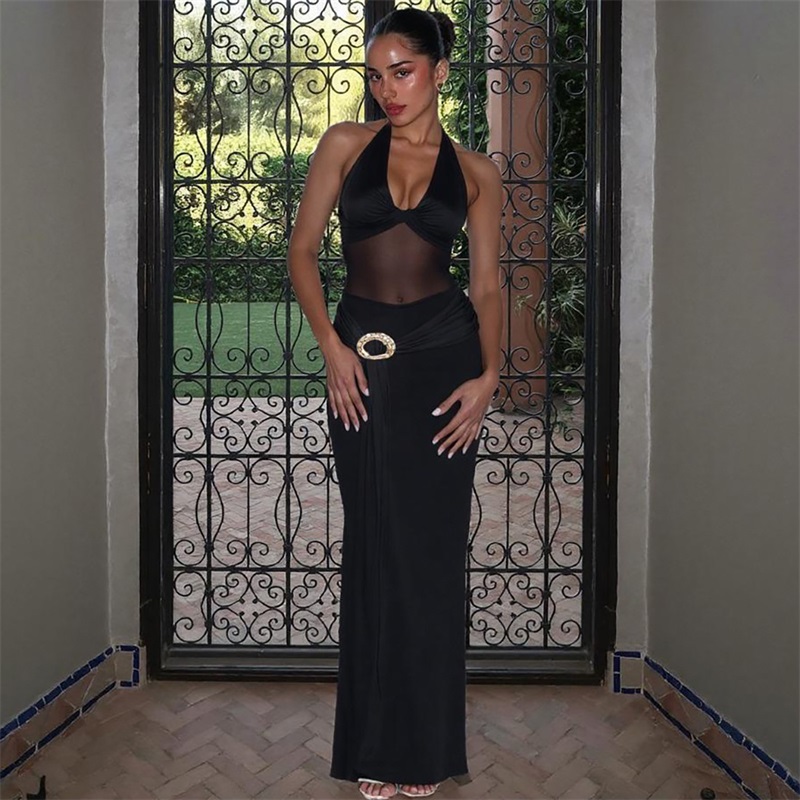 Women'S Holiday Formal Wear - Black Sheer Women Prom Dress Sexy