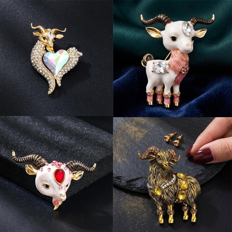 Unique Rhinestone Goat Brooch  - Unique Women'S Formal Wear review and price