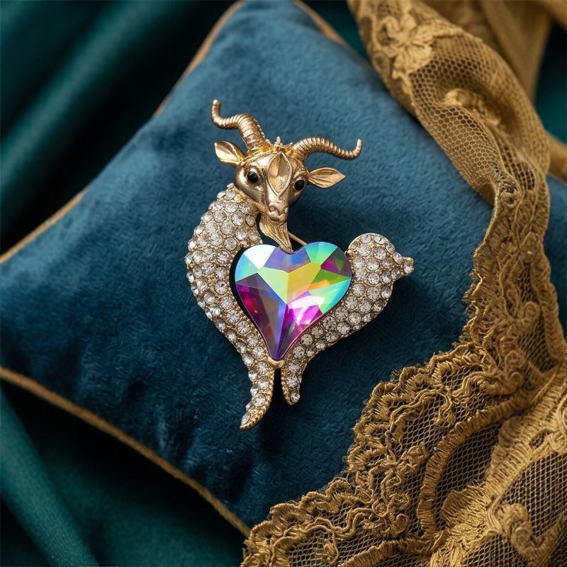 Unique Rhinestone Goat Brooch  - Unique Women'S Formal Wear review and price