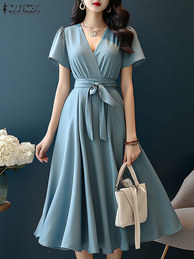 ZANZEA 2024 Elegant Short Slee - Women Formal Wear Zara review and price