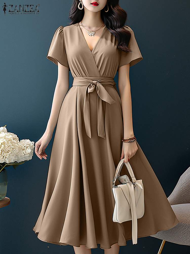 ZANZEA 2024 Elegant Short Slee - Women Formal Wear Zara review and price