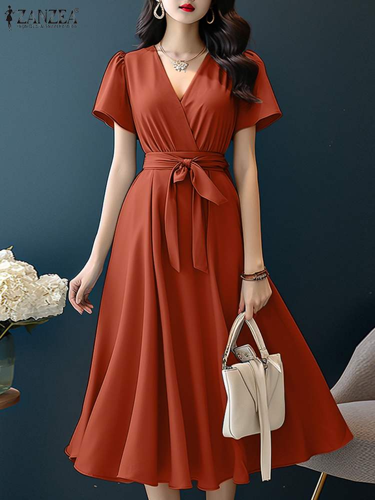 ZANZEA 2024 Elegant Short Slee - Women Formal Wear Zara review and price