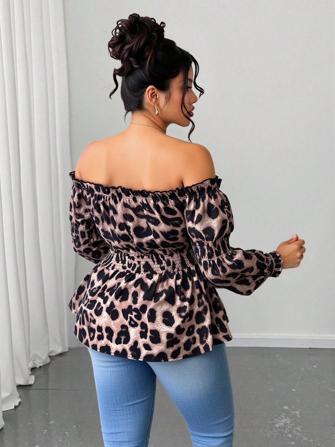 Plus Size Women Leopard Print  - Women'S Formal Wear Blouse review and price