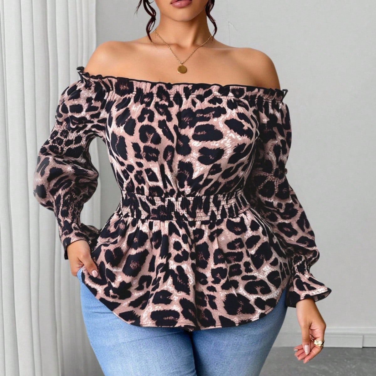 Plus Size Women Leopard Print  - Women'S Formal Wear Blouse review and price