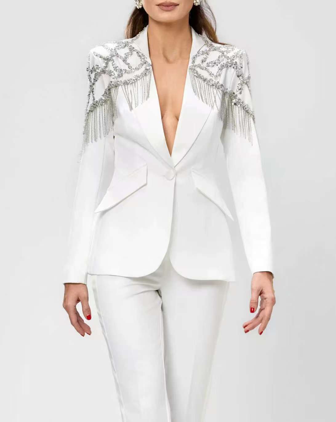 Crystals Beading Women Suit Se - Women'S Formal Wear Wedding Guest review and price