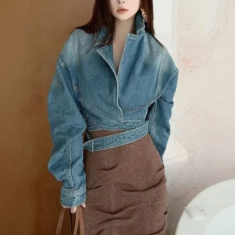 Blue Washed Retro Denim Jacket - Unique Women'S Formal Wear review and price