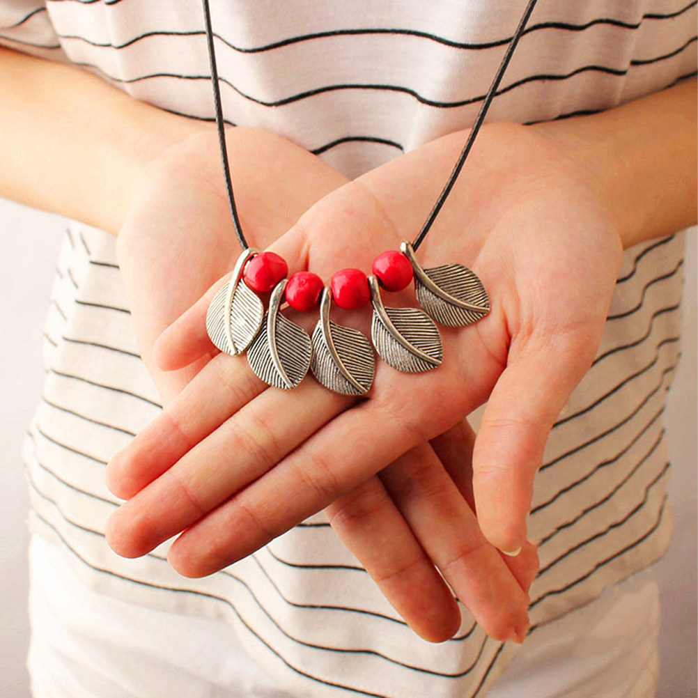 Ceramic Floral Leaves Necklace - Unique Women'S Formal Wear review and price