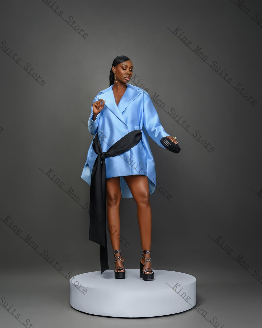 Blue Elegant Women Suit Skirt  - Women Formal Wear Coat review and price