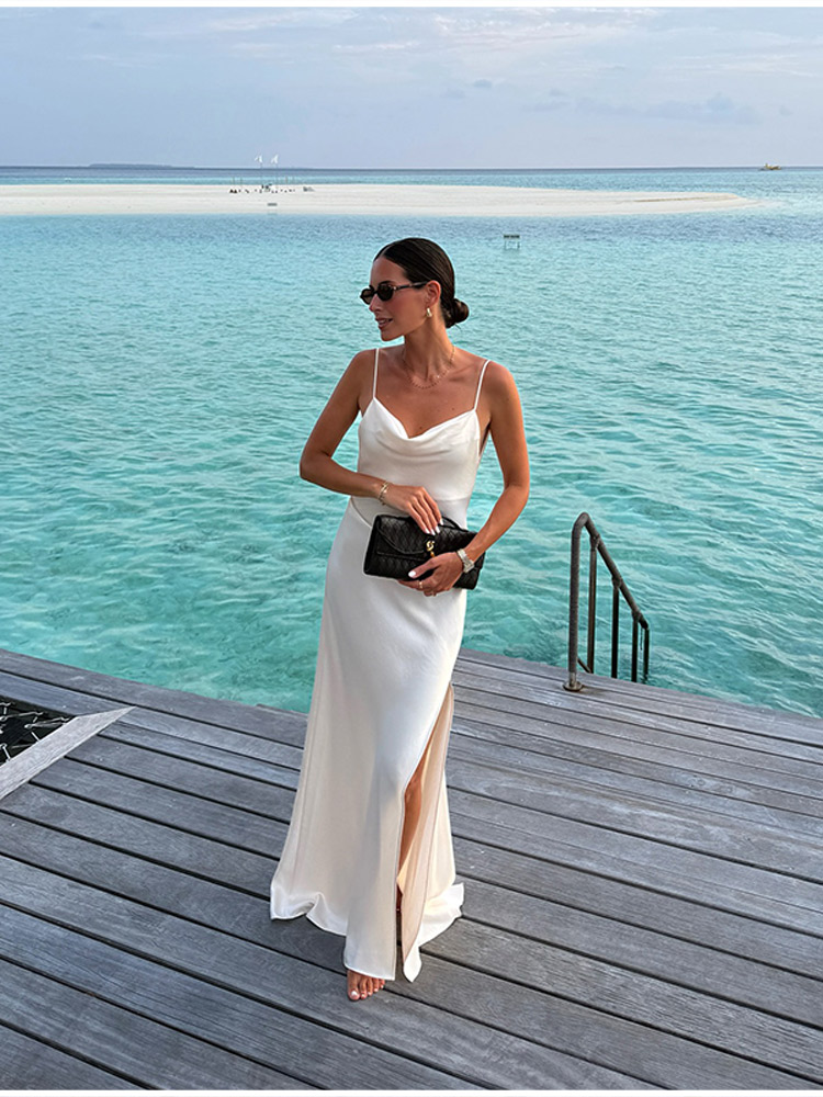 Stylish White Slip Maxi Dress  - Women'S Holiday Formal Wear review and price
