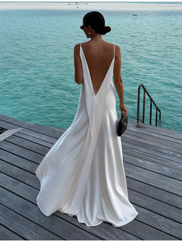 Stylish White Slip Maxi Dress  - Women'S Holiday Formal Wear review and price